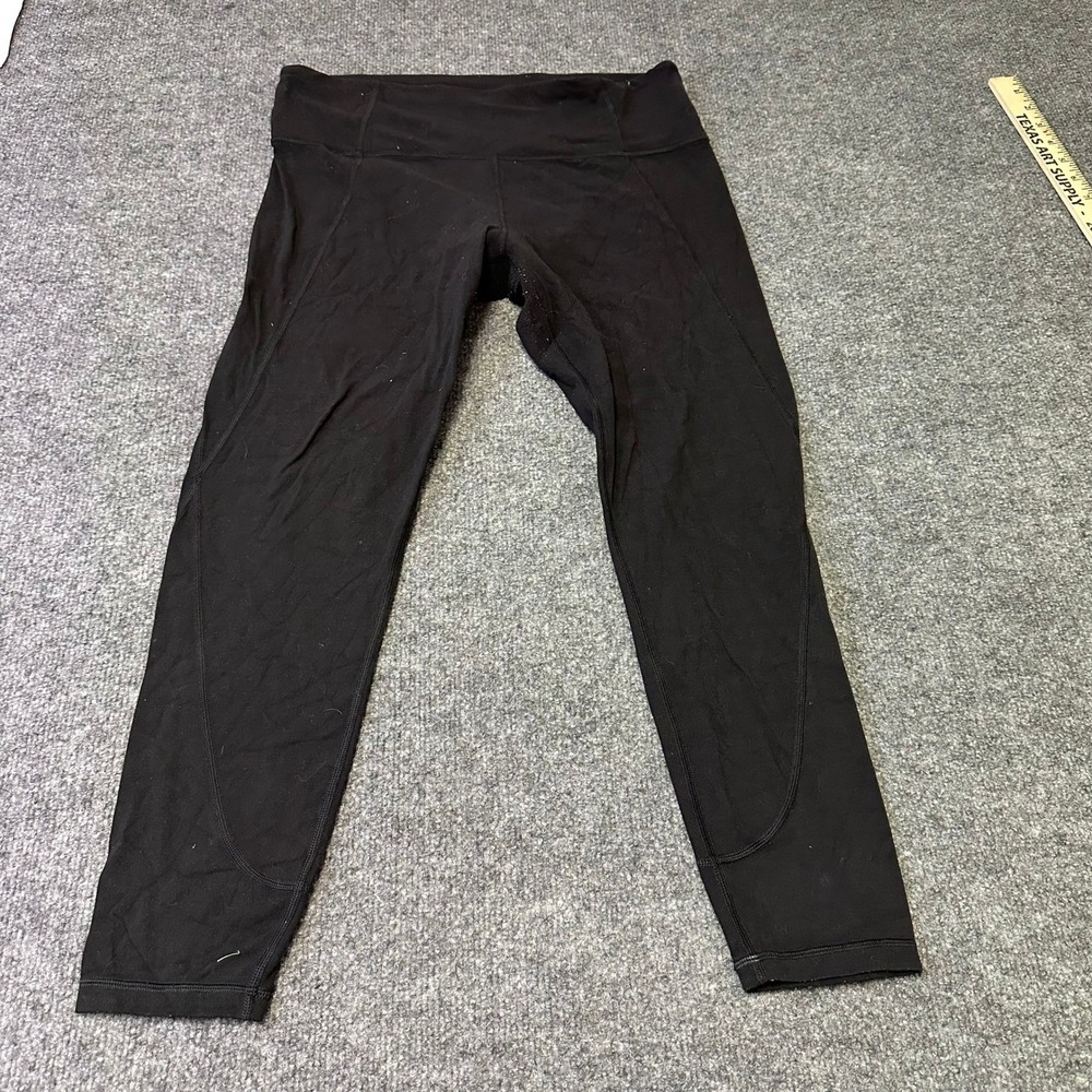 Athleta Leggings Womens Size L Black Cropped High Rise Stretch Athletic Yoga